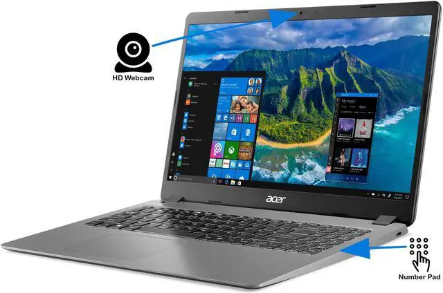 Alt view image 3 of 6 - Acer Aspire 3 Notebook, 15.6" FHD Display, Intel Core i5-1035G1 Upto 3.6GHz, 12GB RAM, 512GB NVMe SSD, HDMI, Card Reader, Wi-Fi, Bluetooth, Windows 10 Pro