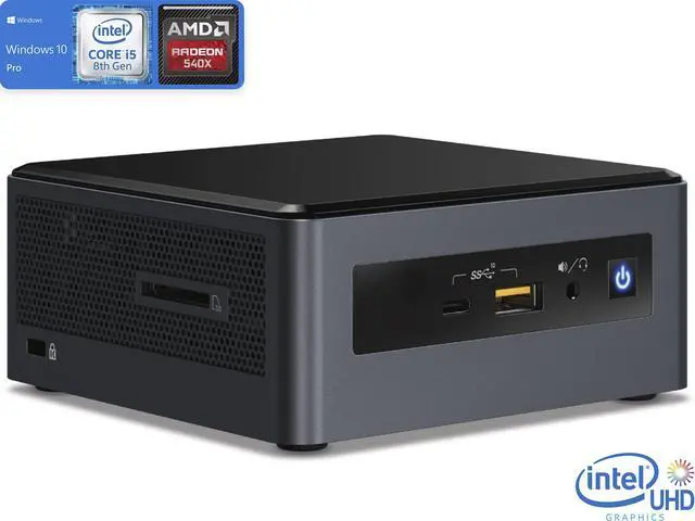 Main image of Intel NUC8i5INHPA Mini PC, Intel Core i5-8265U Upto 3.9GHz, 8GB RAM, 512GB SSD + 500GB HDD, AMD Radeon 540X, HDMI, Mini DisplayPort, Card Reader, Wi-Fi, Bluetooth, Windows 10 Pro