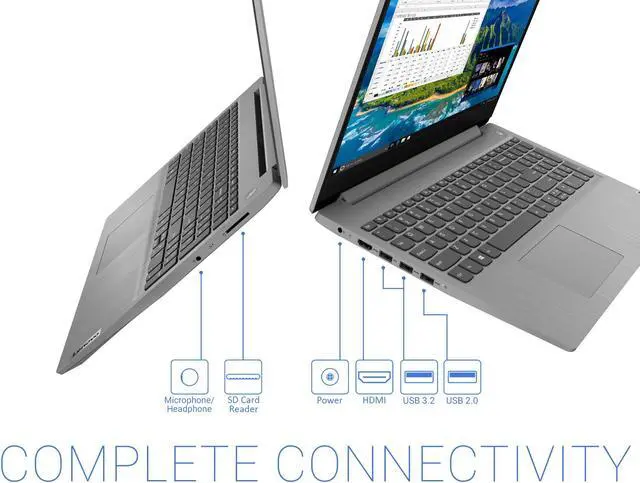 Alt view image 6 of 7 - Lenovo IdeaPad 3 Notebook, 15.6" FHD Display, Intel Core i3-1005G1 Upto 3.4Ghz, 12GB RAM, 2TB NVMe SSD, HDMI, Card Reader, Wi-Fi, Bluetooth, Windows 10 Pro S