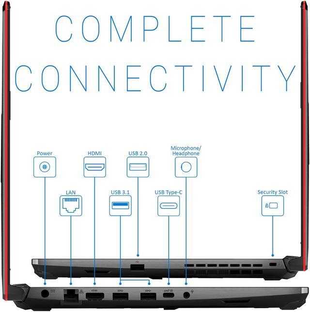 Alt view image 6 of 7 - ASUS TUF Gaming Notebook, 15.6" FHD Display, Intel Core i5-10300H Upto 4.5GHz, 16GB RAM, 512GB NVMe SSD, NVIDIA GeForce GTX 1650 Ti, HDMI, DisplayPort via USB-C, Wi-Fi, Bluetooth, Windows 10 Pro
