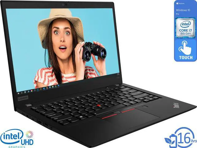 Main image of Lenovo ThinkPad T490s Notebook, 14" IPS FHD Touch Display, Intel Core i7-8665U Upto 4.8GHz, 16GB RAM, 128GB NVMe SSD, HDMI, Thunderbolt, Card Reader, Wi-Fi, Bluetooth, Windows 10 Pro
