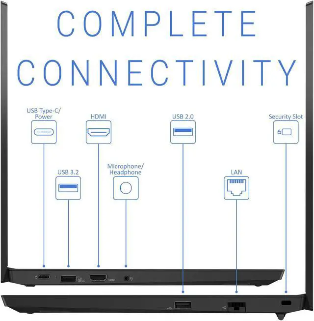 Alt view image 4 of 7 - Lenovo thinkPad E15 Gen 2 Laptop, 15.6" IPS FHD Display, Intel Core i7-1165G7 Upto 4.7GHz, 16GB RAM, 512GB NVMe SSD, HDMI, Thunderbolt, Wi-Fi, Bluetooth, Windows 10 Pro (20TD001JUS)