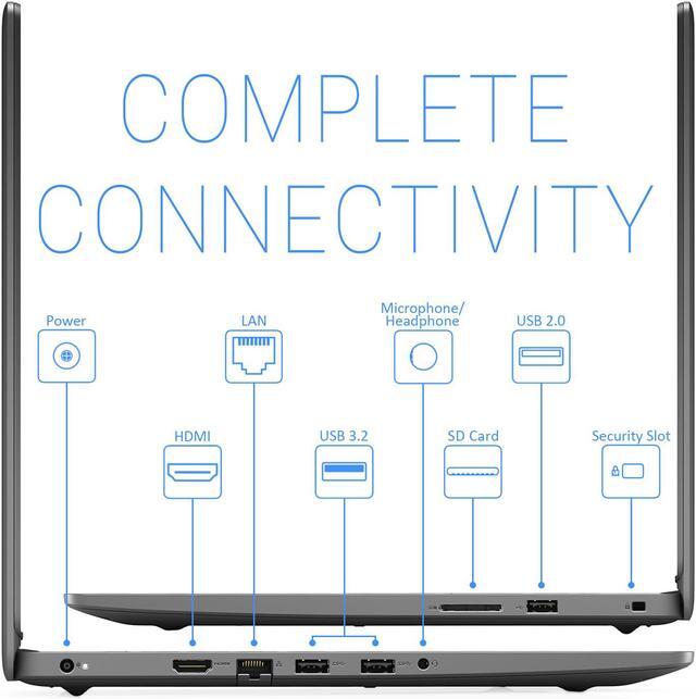 Alt view image 4 of 6 - Dell Inspiron 3501 Notebook, 15.6" FHD Display, Intel Core i3-1115G4 Upto 4.1GHz, 8GB RAM, 1TB NVMe SSD, HDMI, Card Reader, Wi-Fi, Bluetooth, Windows 10 Home