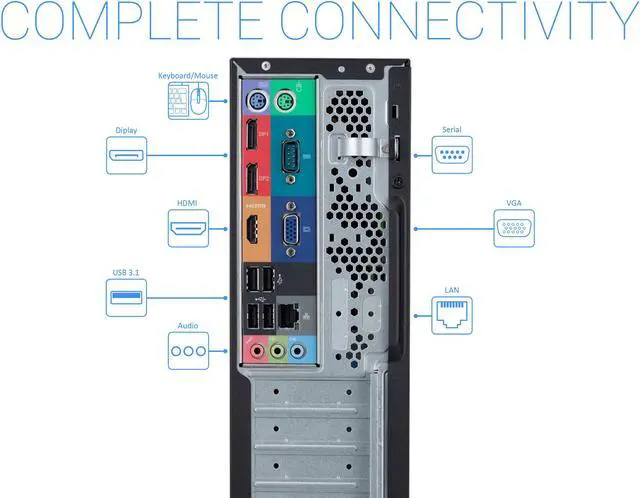 Alt view image 5 of 7 - Acer Veriton X4 Desktop, Intel Core i5-9400 Upto 4.1GHz, 16GB RAM, 512GB SSD, DVDRW, DisplayPort, HDMI, VGA, Card Reader, Wi-Fi, Bluetooth, Windows 10 Pro