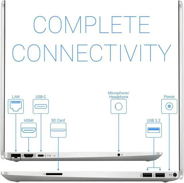 Alt view image 4 of 6 - HP 15 Laptop, 15.6" IPS FHD Display, Intel Core i3-1115G4 Upto 4.1GHz, 16GB RAM, 1TB NVMe SSD, HDMI, Card Reader, Wi-Fi, Bluetooth, Windows 10 Pro S