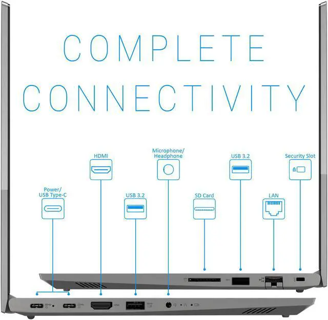 Alt view image 5 of 7 - Lenovo thinkBook 14 G3 Laptop, 14" FHD Display, AMD Ryzen 7 5700U Upto 4.3GHz, 24GB RAM, 4TB NVMe SSD, Vega 8, HDMI, DIsplayPort via USB-C, Card Reader, Wi-Fi, Bluetooth, Windows 10 Pro