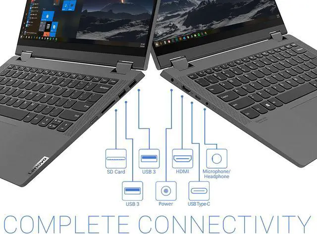 Alt view image 6 of 7 - Lenovo Flex 5i 2-in-1, 14" IPS FHD Touch Display, Intel Core i5-1135G7 Upto 4.2GHz, 8GB RAM, 4TB NVMe SSD, HDMI, Card Reader, Wi-Fi, Bluetooth, Windows 10 Pro
