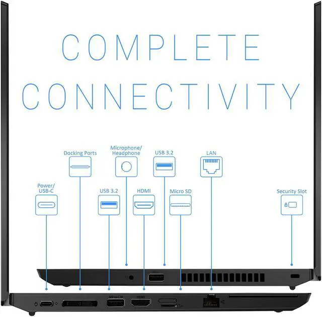 Alt view image 6 of 7 - Lenovo ThinkPad L14 Gen 2 Laptop, 14" IPS FHD Display, Intel Core i5-1135G7 Upto 4.2GHz, 32GB RAM, 512GB NVMe SSD, HDMI, Thunderbolt , DisplayPort via USB-C, Wi-Fi, Bluetooth, Windows 10 Pro