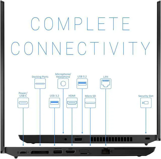 Alt view image 6 of 7 - Lenovo ThinkPad L14 Gen 2 Laptop, 14" IPS FHD Display, Intel Core i5-1135G7 Upto 4.2GHz, 8GB RAM, 512GB NVMe SSD, HDMI, Thunderbolt , DisplayPort via USB-C, Wi-Fi, Bluetooth, Windows 10 Pro