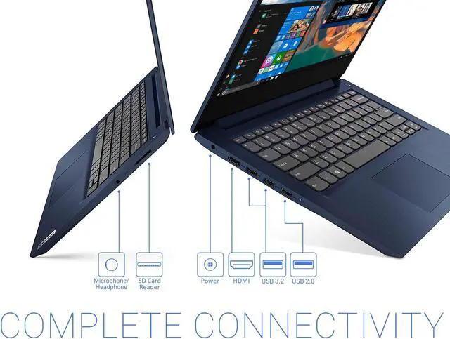 Alt view image 5 of 7 - Lenovo IdeaPad 3 Notebook, 14" FHD Display, AMD Ryzen 5 3500U Upto 3.7GHz, 8GB RAM, 256GB NVMe SSD, Vega 8, HDMI, Card Reader, Wi-Fi, Bluetooth, Windows 10 Pro