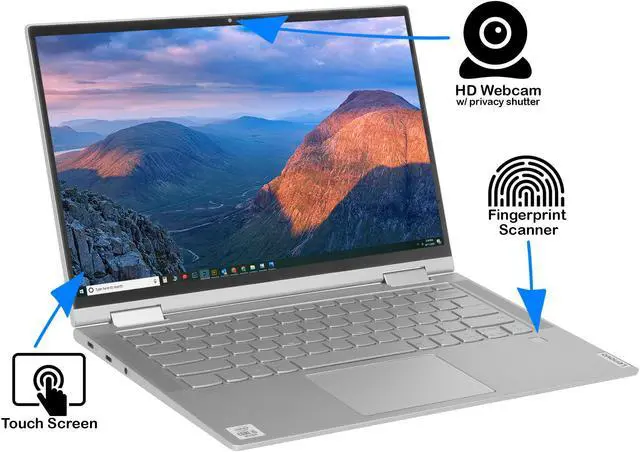 Alt view image 4 of 7 - Lenovo Yoga C740 2-in-1, 14" IPS FHD Touch Display, Intel Core i7-10510U Upto 4.9GHz, 16GB RAM, 256GB NVMe SSD, DisplayPort via USB-C, Wi-Fi, Bluetooth, Windows 10 Pro