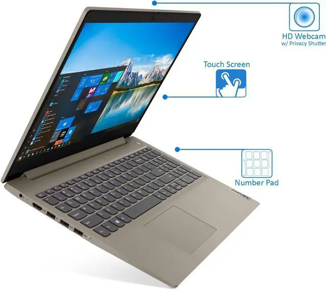 Alt view image 5 of 7 - Lenovo IdeaPad 3 Laptop, 15.6" HD Touch Display, Intel Core i3-1115G4 Upto 4.1GHz, 8GB RAM, 512GB NVMe SSD, HDMI, Card Reader, Wi-Fi, Bluetooth, Windows 10 Pro S