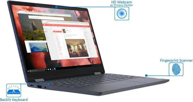 Alt view image 5 of 6 - Lenovo Yoga 6 2-in-1, 13.3" IPS FHD Touch Display, AMD Ryzen 7 4700U Upto 4.1GHz, 8GB RAM, 512GB NVMe SSD, Vega 6, DisplayPort via USB-C, Wi-Fi, Bluetooth, Windows 10 Pro