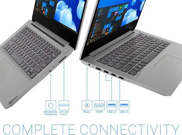 Alt view image 7 of 7 - Lenovo IdeaPad 3 Laptop, 14" FHD Display, AMD Ryzen 5 3500U Upto 3.7GHz, 20GB RAM, 512GB NVMe SSD + 500GB HDD, Vega 8, HDMI, Card Reader, Wi-Fi, Bluetooth, Windows 10 Pro