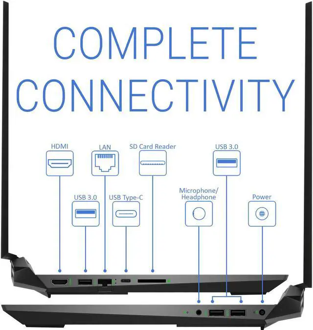 Alt view image 4 of 7 - HP Pavilion 15 Gaming Notebook, 15.6" IPS FHD Display, Intel Core i5-10300H Upto 4.5GHz, 16GB RAM, 512GB NVMe SSD, NVIDIA GeForce GTX 1650, HDMI, DisplayPort via USB-C, Wi-Fi, BT, Windows 10 Pro