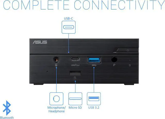 Alt view image 3 of 7 - ASUS PN50 Mini PC, AMD Ryzen 5 4500U Upto 4.0GHz, 8GB RAM, 256GB NVMe SSD, HDMI, DisplayPort, Card Reader, Wi-Fi, Bluetooth, Windows 10 Pro