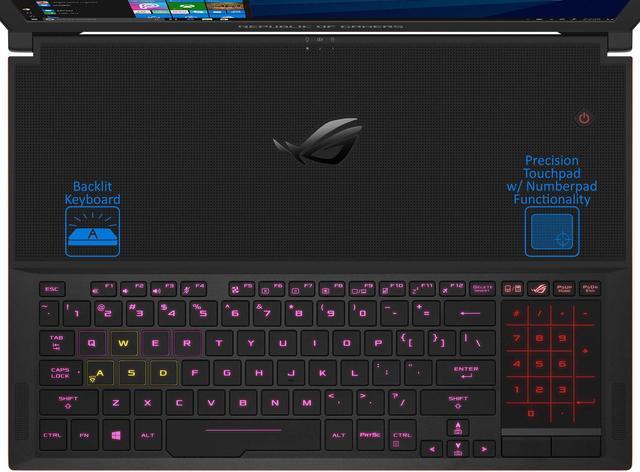 Alt view image 7 of 7 - ASUS ROG Zephyrus Gaming Notebook, 15.6" IPS 144Hz FHD Display, Intel 6-Core i7-8750H Upto 4.1GHz, NVIDIA GTX 1080 8GB, 8GB RAM, 512GB NVMe SSD, Backlit Keyboard, Wi-Fi, Bluetooth, Windows 10 Pro