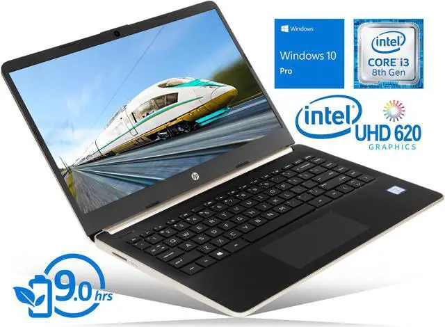 Main image of HP 14 Notebook, 14" HD Touch Display, Intel Core i3-8145U Upto 3.9GHz, 8GB RAM, 256GB NVMe SSD, HDMI, Card Reader, Wi-Fi, Bluetooth, Windows 10 Pro