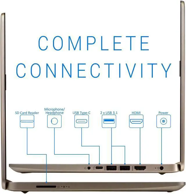 Alt view image 5 of 7 - HP 14 Notebook, 14" HD Touch Display, Intel Core i3-8145U Upto 3.9GHz, 8GB RAM, 256GB NVMe SSD, HDMI, Card Reader, Wi-Fi, Bluetooth, Windows 10 Pro