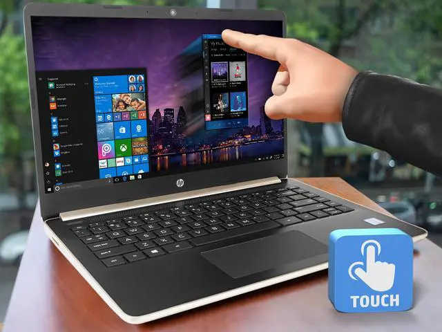 Alt view image 3 of 7 - HP 14 Notebook, 14" HD Touch Display, Intel Core i3-8145U Upto 3.9GHz, 8GB RAM, 256GB NVMe SSD, HDMI, Card Reader, Wi-Fi, Bluetooth, Windows 10 Pro