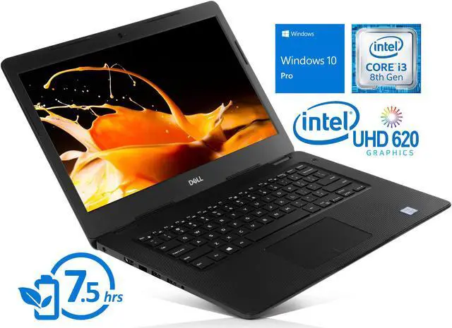 Main image of Dell Inspiron 3480 Notebook, 14" HD Display, Intel Core i3-8145U Upto 3.9GHz, 8GB RAM, 256GB SSD, HDMI, Card Reader, Wi-Fi, Bluetooth, Windows 10 Pro