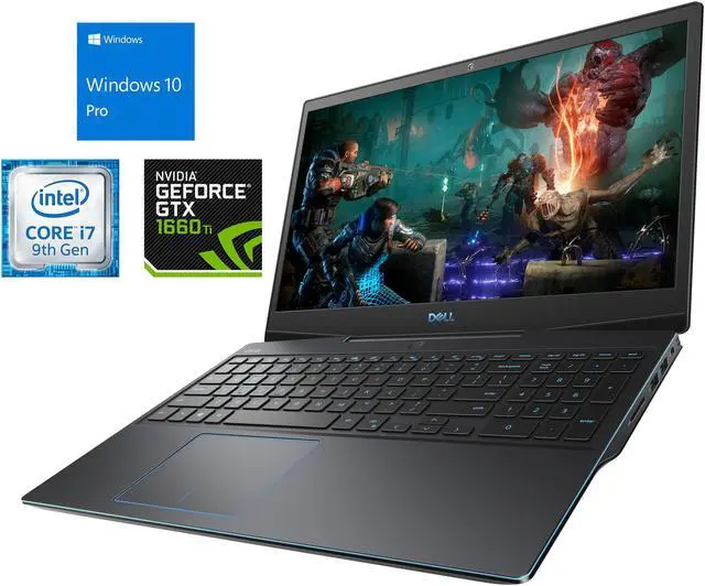 Main image of Dell G3 Notebook, 15.6" FHD Display, Intel Core i7-9750H Upto 4.5GHz, 8GB RAM, 256GB SSD, NVIDIA GeForce GTX 1660 Ti, HDMI, Micro DP, Card Reader, Wi-Fi, Bluetooth, Windows 10 Pro