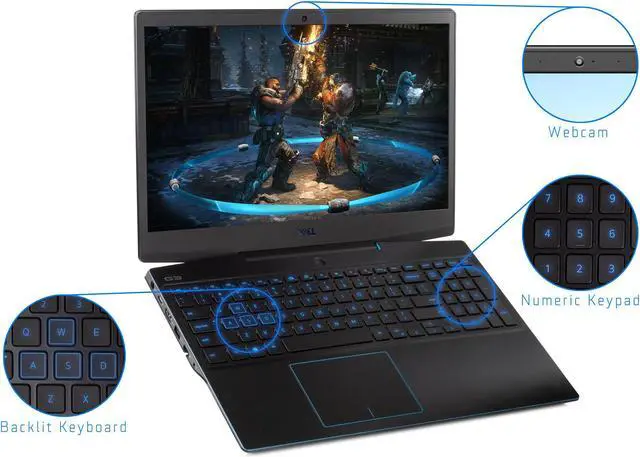 Alt view image 7 of 7 - Dell G3 Notebook, 15.6" FHD Display, Intel Core i7-9750H Upto 4.5GHz, 8GB RAM, 256GB SSD, NVIDIA GeForce GTX 1660 Ti, HDMI, Micro DP, Card Reader, Wi-Fi, Bluetooth, Windows 10 Pro