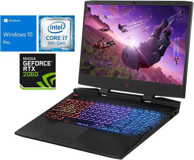 Main image of HP OMEN 15 Gaming Notebook, 15.6" FHD Display, Intel Core i7-9750H Upto 4.50 GHZ, 16GB RAM, 512GB NVMe SSD, NVIDIA Geforce RTX 2060, HDMI, DisplayPort, Thunderbolt, Wi-Fi, BT, Windows 10 Pro