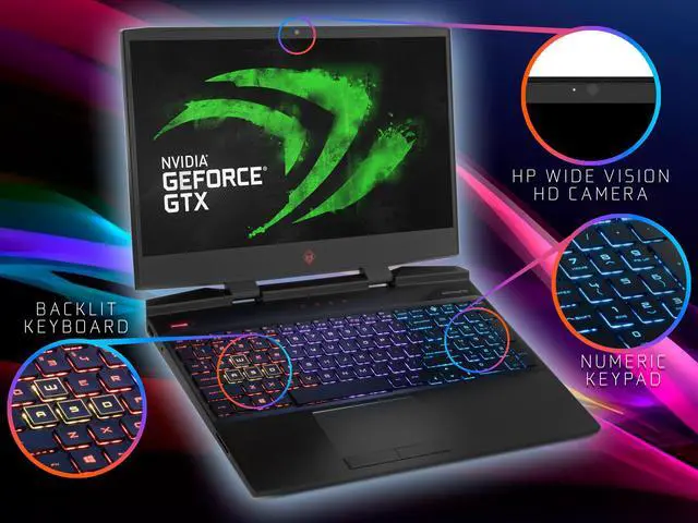 Alt view image 7 of 7 - HP OMEN 15 Gaming Notebook, 15.6" FHD Display, Intel Core i7-9750H Upto 4.50 GHZ, 16GB RAM, 512GB NVMe SSD, NVIDIA Geforce RTX 2060, HDMI, DisplayPort, Thunderbolt, Wi-Fi, BT, Windows 10 Pro