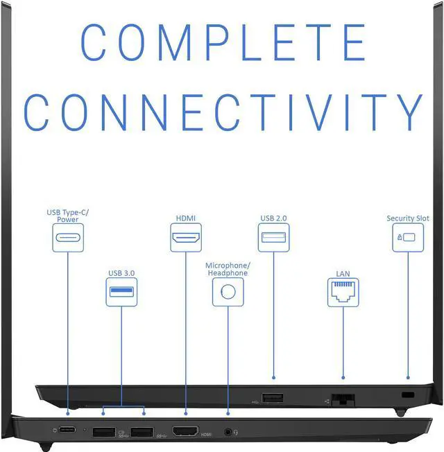 Alt view image 4 of 7 - Lenovo ThinkPad E15 Notebook, 15.6" FHD Display, Intel Core i5-10210U Upto 4.2GHz, 4GB RAM, 500GB HDD, HDMI, Wi-Fi, Bluetooth, Windows 10 Pro (20RD006BUS)