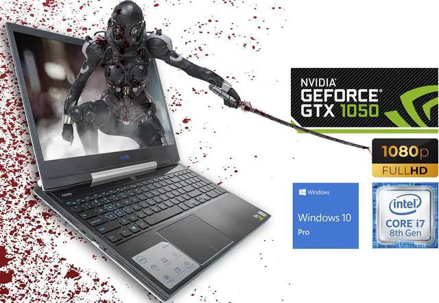 Alt view image 2 of 7 - Dell G5 Gaming Notebook, 15.6" FHD Display, Intel Core i7-8750H Upto 4.1GHz, 8GB RAM, 256GB NVMe SSD, NVIDIA GeForce GTX 1050 Ti, HDMI, DisplayPort via USB-C, Wi-Fi, BT, Windows 10 Pro