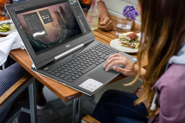Alt view image 4 of 7 - Dell G5 Gaming Notebook, 15.6" FHD Display, Intel Core i7-8750H Upto 4.1GHz, 8GB RAM, 256GB NVMe SSD, NVIDIA GeForce GTX 1050 Ti, HDMI, DisplayPort via USB-C, Wi-Fi, BT, Windows 10 Pro
