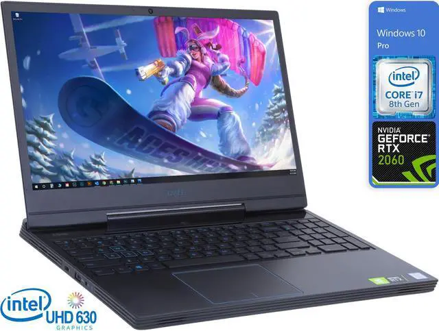 Main image of Dell G5 Gaming Notebook, 15.6" FHD Display, Intel Core i7-8750H Upto 4.1GHz, 8GB RAM, 256GB NVMe SSD, NVIDIA GeForce RTX 2060, HDMI, Mini DP, Thunderbolt, Wi-Fi, Bluetooth, Windows 10 Pro