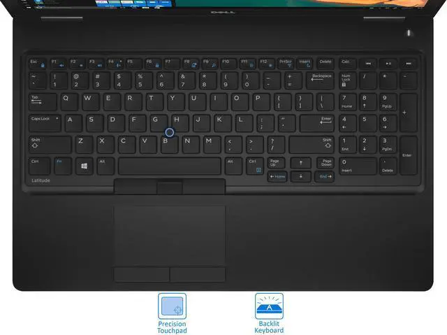 Alt view image 6 of 7 - Dell Latitude 5580 Notebook, 15.6" Anti-glare HD, Intel Dual-Core i5-7300U Upto 3.5GHz, 8GB RAM, 256GB SSD, VGA, HDMI, Card Reader, Backlit Keyboard, Wi-Fi, Bluetooth, Windows 10 Pro