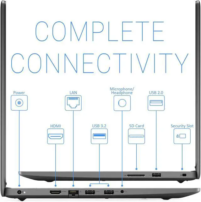 Alt view image 4 of 6 - Dell inspiron 3501 Notebook, 15.6" FHD Display, Intel Core i3-1115G4 Upto 4.1GHz, 8GB RAM, 256GB NVMe SSD, HDMI, Card Reader, Wi-Fi, Bluetooth, Windows 10 Pro S