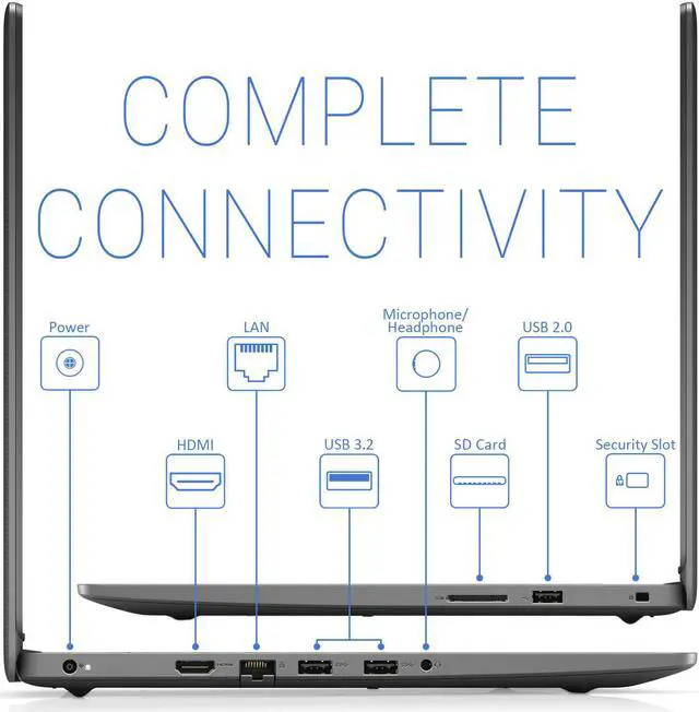 Alt view image 4 of 7 - Dell Inspiron 3501 Notebook, 15.6" FHD Display, Intel Core i5-1135G7 Upto 4.2GHz, 12GB RAM, 256GB NVMe SSD, HDMI, Card Reader, Wi-Fi, Bluetooth, Windows 10 Pro