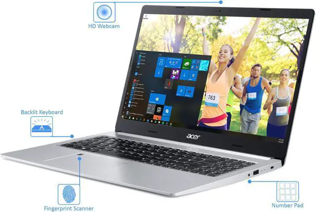 Alt view image 4 of 7 - Acer Aspire 5 Notebook, 15.6" IPS FHD Display, Intel Core i3-1005G1 Upto 3.4GHz, 4GB RAM, 256GB NVMe SSD, HDMI, Wi-Fi, Bluetooth, Windows 10 Pro S