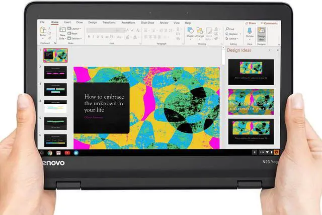Alt view image 4 of 6 - Lenovo N23 Yoga Chromebook, 11.6" HD Touch Display, Mediatek MT8173 2.10GHz, 4GB RAM, 32GB eMMC, HDMI, Card Reader, Wi-Fi, Bluetooth, Chrome OS