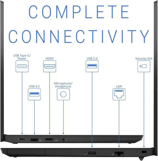 Alt view image 6 of 7 - Lenovo ThinkPad E15 Gen 2 Laptop, 15.6" IPS FHD Display, Intel Core i5-1135G7 Upto 4.2GHz, 8GB RAM, 256GB NVMe SSD, HDMI, Thunderbolt, Wi-Fi, Bluetooth, Windows 10 Pro