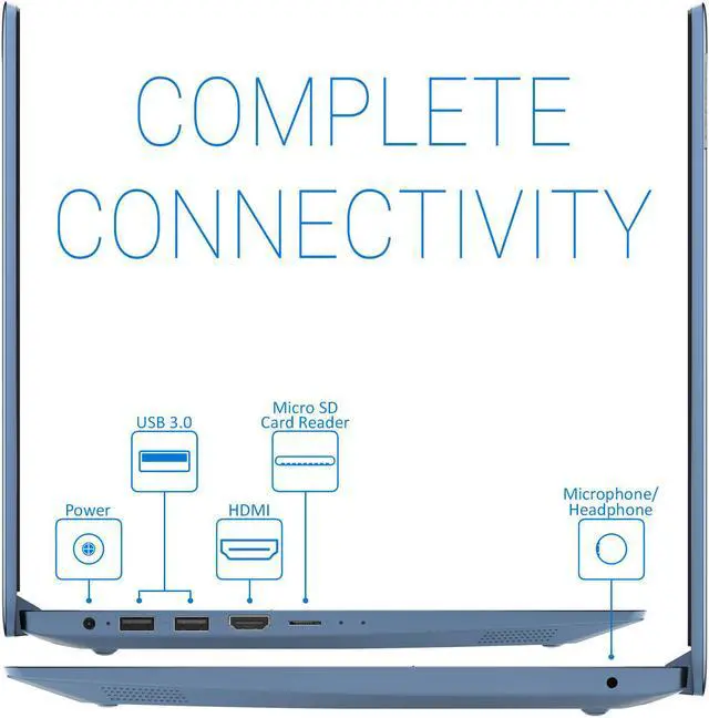 Alt view image 5 of 7 - Lenovo IdeaPad 1 Laptop, 14" HD Display, Intel Celeron N4020 Upto 2.8GHz, 4GB RAM, 64GB eMMC, HDMI, Card Reader, Wi-Fi, Bluetooth, Windows 10 Home S (81VU0079US)