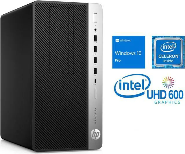 Alt view image 2 of 7 - HP ProDesk 600G4 Desktop, Intel Celeron G4900 3.1GHz, 8GB RAM, 256GB SSD, DisplayPort, Wi-Fi, Bluetooth, Windows 10 Pro
