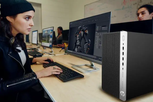 Alt view image 4 of 7 - HP ProDesk 600G4 Desktop, Intel Celeron G4900 3.1GHz, 8GB RAM, 256GB SSD, DisplayPort, Wi-Fi, Bluetooth, Windows 10 Pro