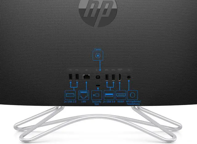 Alt view image 3 of 6 - HP 21.5" All-In-One Desktop PC - Black, Intel Dual-Core Celeron J4005 Upto 2.7GHz, 8GB RAM, 256GB SSD, DVD-RW, HDMI Out, Card Reader, Wi-Fi, Bluetooth, Windows 10 Pro