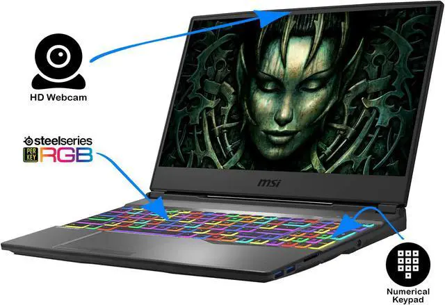 Alt view image 4 of 7 - MSI GP65 Leopard Gaming Notebook, 15.6" 144Hz FHD, Intel Core i7-10750H, 16GB RAM, 512GB NVMe SSD, NVIDIA RTX 2070, HDMI, Mini DisplayPort,  Wi-Fi, Bluetooth, Windows 10 Pro