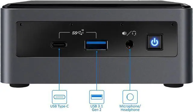 Alt view image 3 of 7 - Intel NUC10i7FNH Mini PC, Intel Core i7-10710U Upto 4.7GHz, 8GB RAM, 256GB SSD, HDMI, Thunderbolt, Card Reader, Wi-Fi, Bluetooth, Windows 10 Pro