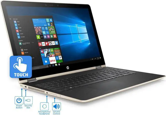Alt view image 4 of 7 - HP Pavilion x360 2-in-1 Notebook, 15.6" IPS FHD Touchscreen, Intel Quad-Core i7-8550U Upto 4.0GHz, 8GB RAM, 256GB SSD, AMD Radeon 530, HDMI, Card Reader, Backlit Keyboard, Wi-Fi, BT, Windows 10 Pro