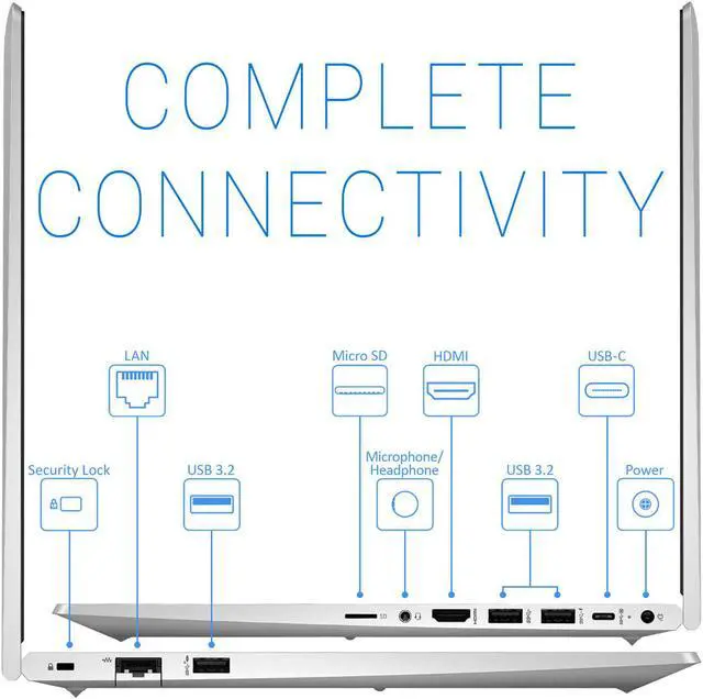 Alt view image 7 of 7 - HP ProBook 445 G8 Laptop, 14" IPS FHD Display, AMD Ryzen 5 5600U Upto 4.2GHz, 32GB RAM, 512GB NVMe SSD, Vega 6, HDMI, DisplayPort via USB-C, Card Reader, Wi-Fi, Bluetooth, Windows 10 Pro