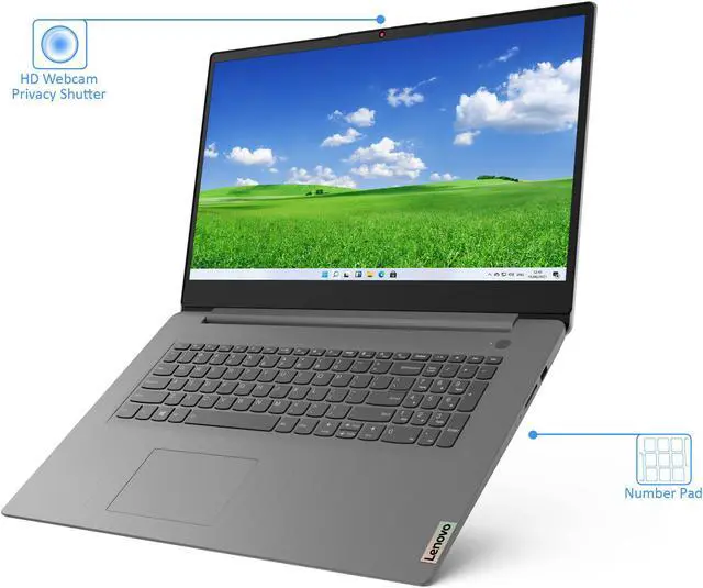 Alt view image 2 of 7 - Lenovo IdeaPad 3i Laptop, 17.3" HD+ Display, Intel Core i3-1115G4 Upto 4.1GHz, 8GB RAM, 256GB NVMe SSD, HDMI, Card Reader, Wi-Fi, Bluetooth, Windows 11 Home (82H900EDUS)