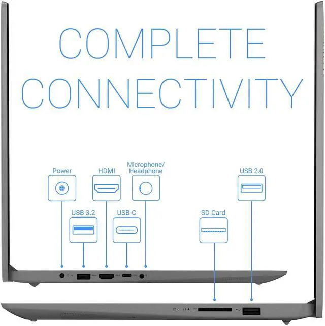 Alt view image 6 of 7 - Lenovo IdeaPad 3i Laptop, 17.3" HD+ Display, Intel Core i3-1115G4 Upto 4.1GHz, 8GB RAM, 256GB NVMe SSD, HDMI, Card Reader, Wi-Fi, Bluetooth, Windows 11 Home (82H900EDUS)