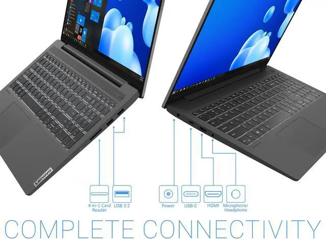 Alt view image 7 of 7 - Lenovo IdeaPad 5 Laptop, 15.6" IPS FHD Display, AMD Ryzen 7 5700U Upto 4.3GHz, 16GB RAM, 512GB NVMe SSD, Vega 8, HDMI, DisplayPort via USB-C, Wi-Fi, Bluetooth, Windows 10 Pro